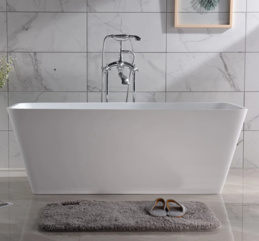 Hot Rectangular Bathroom Freestanding Solid Surface Swim SPA Bath Tub