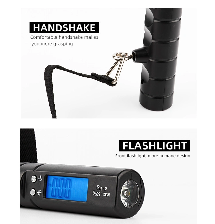 LED Fashlight Electronic Traveling Digital Luggage Scale with Tape Measure