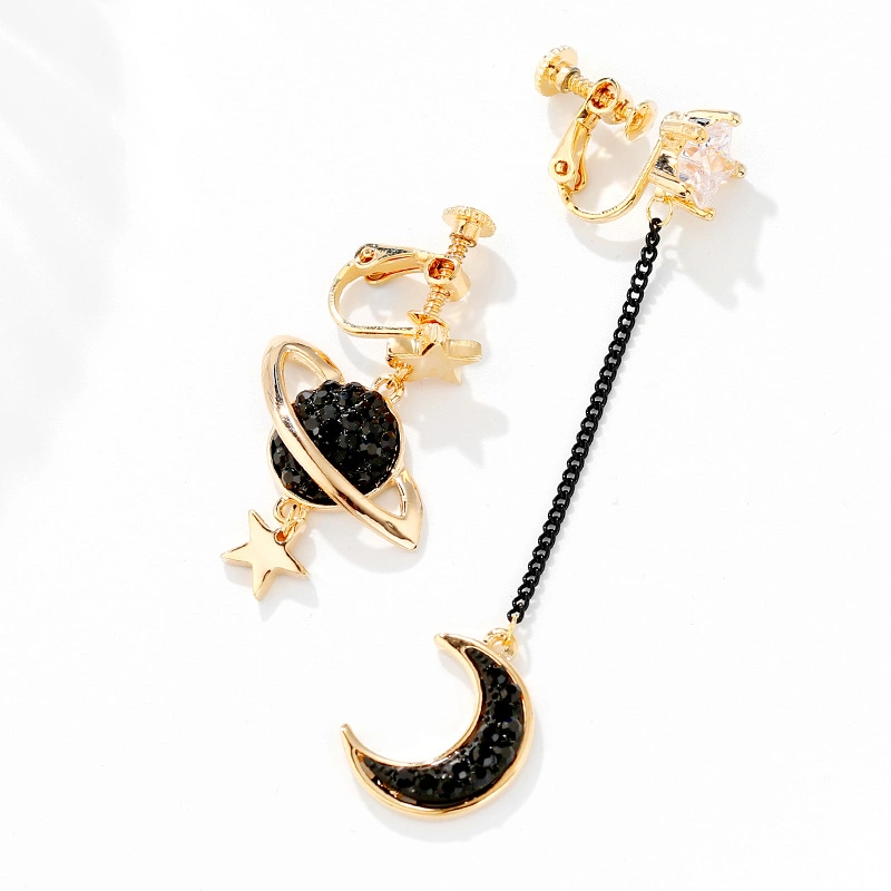 2019 Latest Fashion Jewelry Star Moon Gold Plated Tassel Earrings Women
