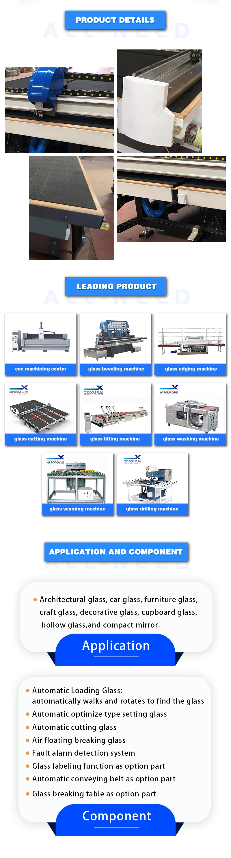 Low Price Zxq Series CNC Automatic Glass Cutting Machine