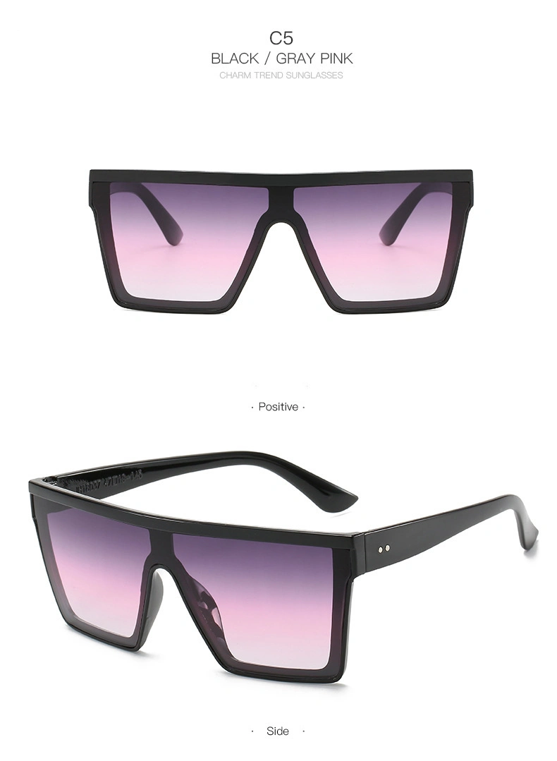 Personal Trendy Unisex Square One Piece Lens Sunglasses UV Protection