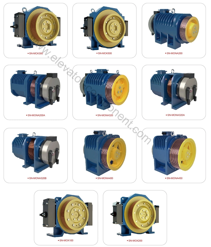 2: 1 Traction Ratio and Voltage DC110V Elevator Gearless Traction Machine