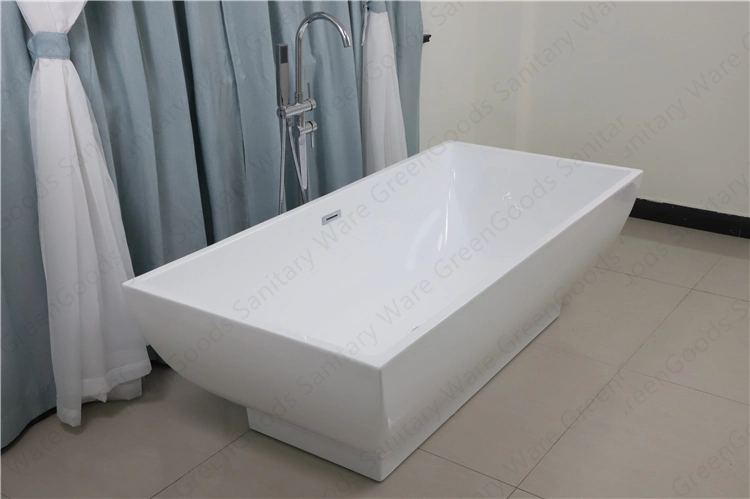 Top Sale Factory Supply Stand Alone Acrylic Bathtub with Pedestal