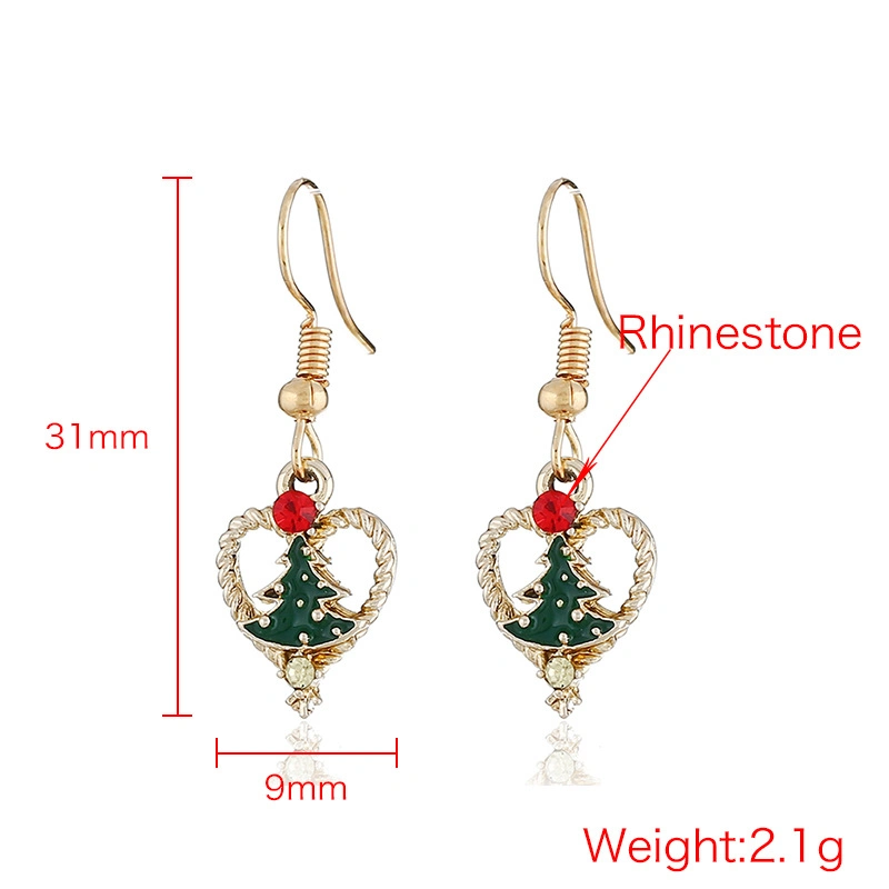 New Fashion Christmas Creative Diamond Rhinestone Earrings Eve Commodity Trees Hearts Stud Earrings