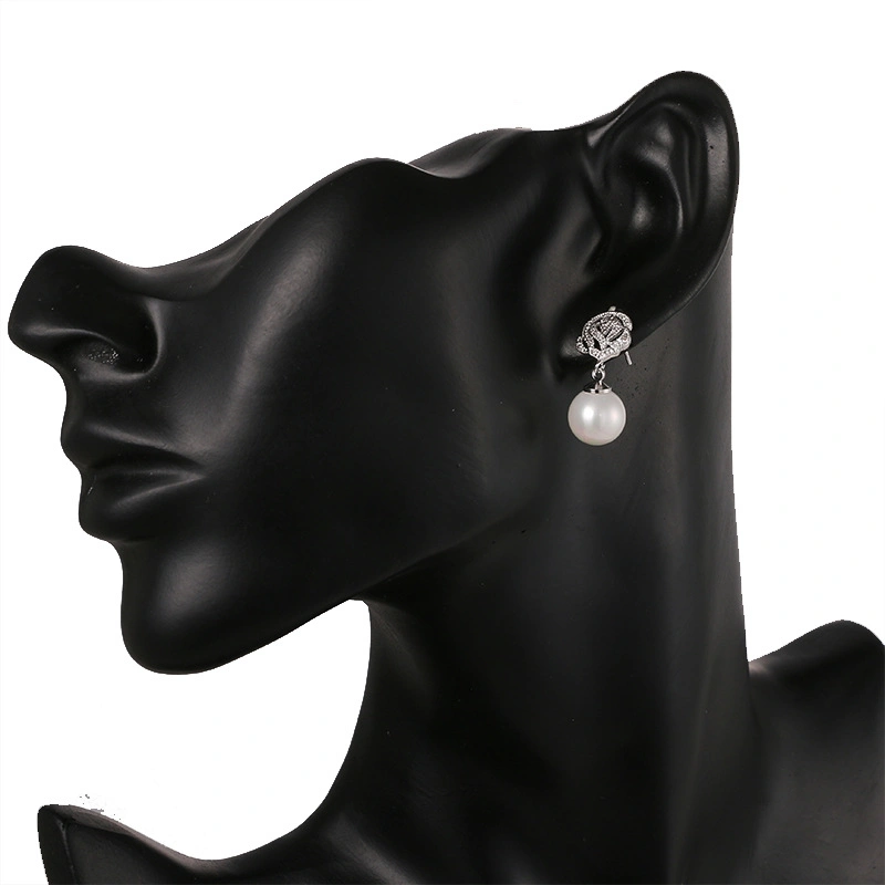 Korean Fashion Earrings for Women 925 Sterling Silver Hollow Pearl Flower Earrings