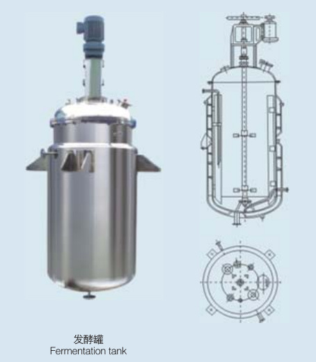 Stir System Vertical Pressure Vessel Biological Fermentation Tank with Mixer/Bioreactor