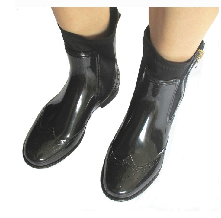 Fashion Pure Color Simple U-Shaped Rain Boots PVC Short Tube Water Shoes Wholesale