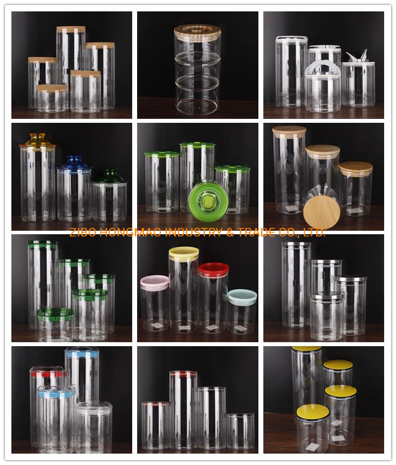 800ml BPA Free Borosilicate Glass Round Glass Storage Jar for Tube Shaped