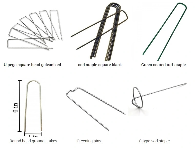 U-Shaped Nails Green for The Artificial Turf U-Shaped Pin Galvanized Staples