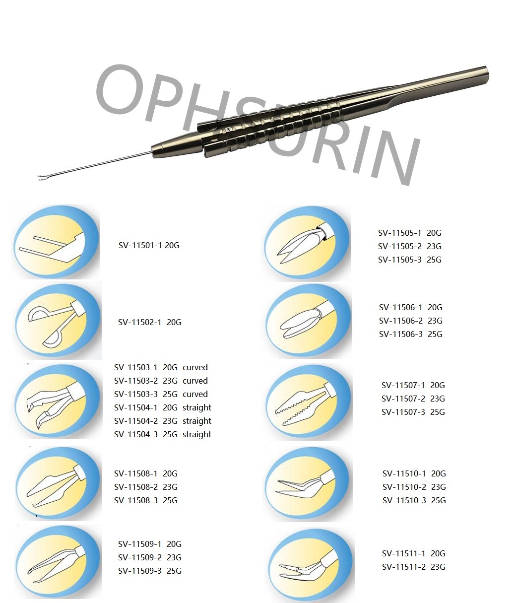 Ophthalmic Surgical Instruments, Eye Surgery Instruments, Gripping Forceps, Vitreo-Retinal Forceps 20g 23G 25g
