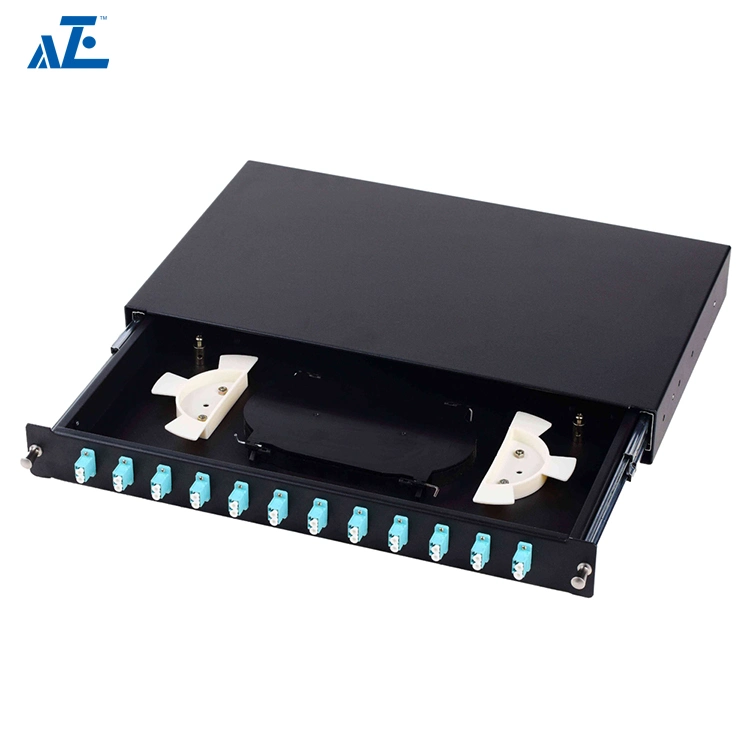 Aze 24 Port Fiber Patch Panel Slide Type 1u Premium ODF Fiber Optic Patch Panel -Of1umapanel3