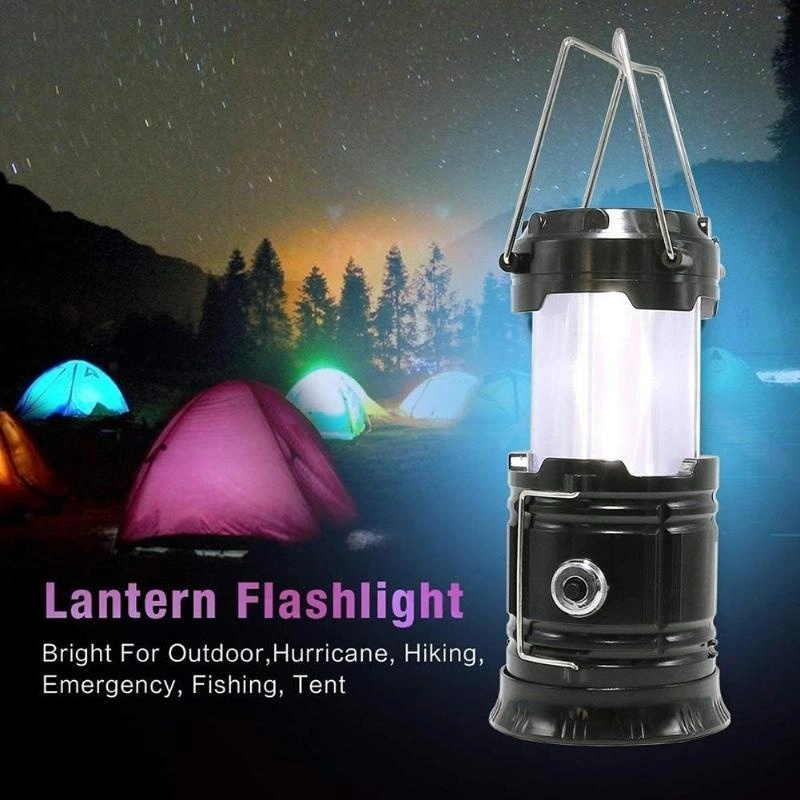 Portable Retractable Solar Camping Tent Light Flame Lamp Lantern Flashlight Outdoor Night Light