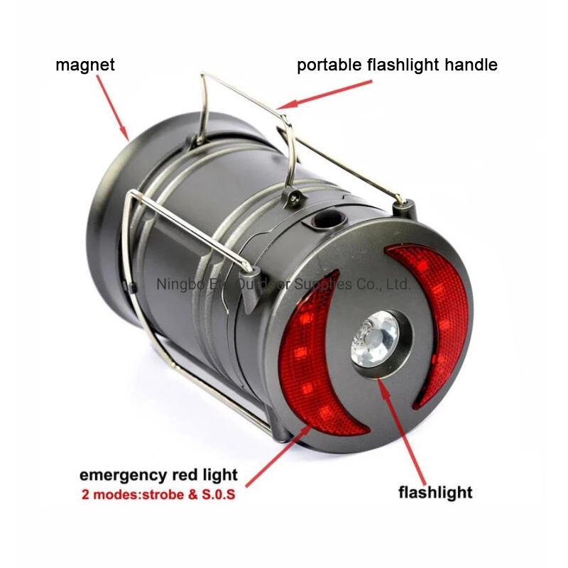 Collapsible Waterproof Rechargeable COB Camping Lantern Flashlights with USB Charging and Magnetic Base