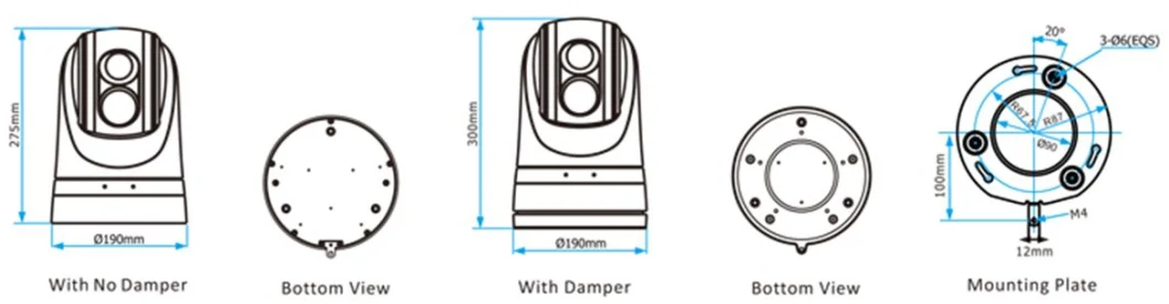 Long Range Thermal Imaging 30X PTZ Cameras Marine Ship&Yacht