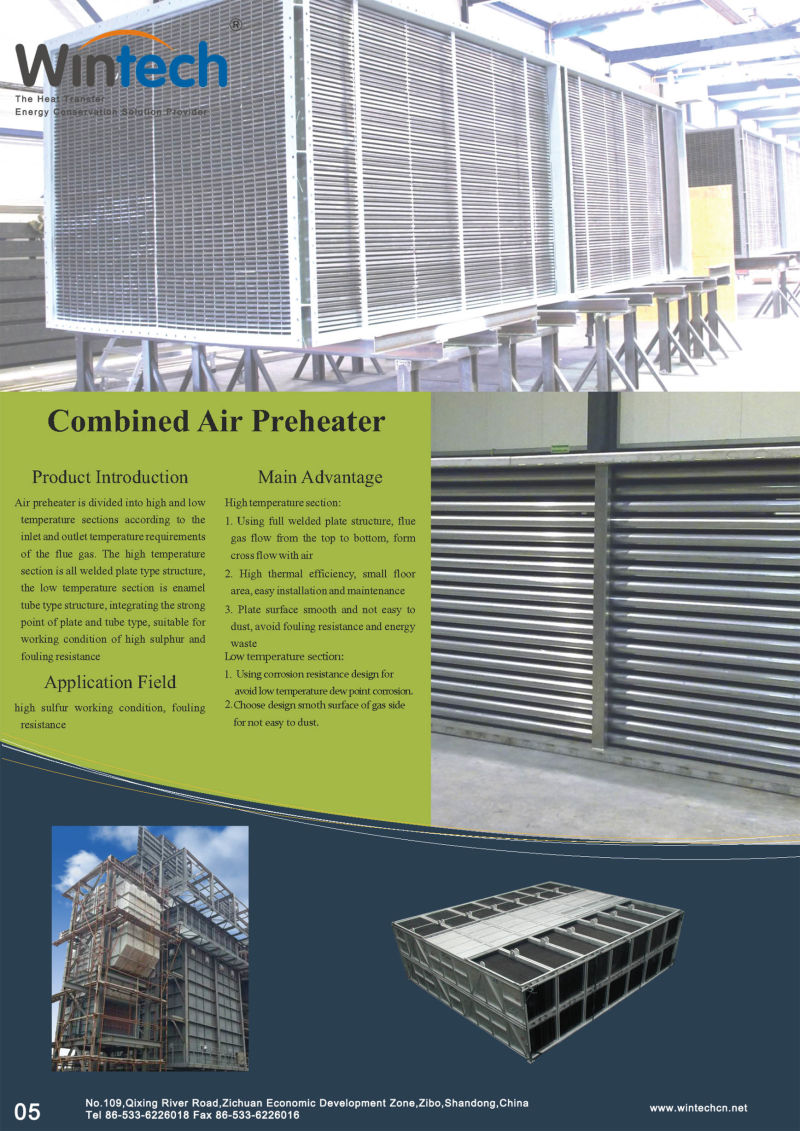 All Welded Stainless Steel Plate Type Air Preheater Flue Gas Preheater for Waste Heat Recovery