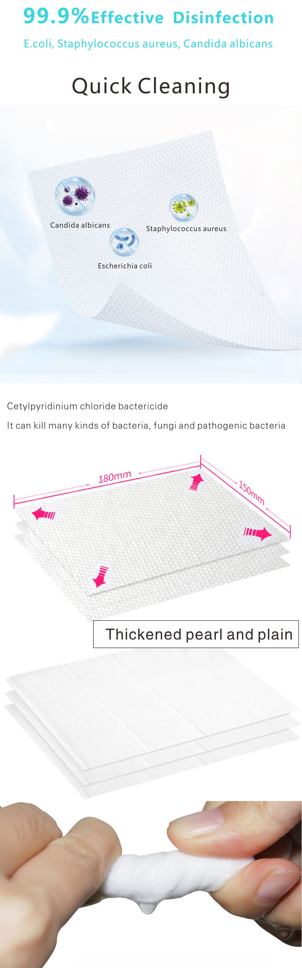 Personal Care Disposable Nonwoven Alochol Free Un-Scented Adult Deodorizing Body Cleaning Wet Wipes Economic Price