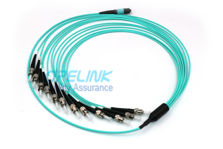 MTP/MPO-St Om3 Round Fiber Optic Cable Fanout 2.0mm Fiber Optic Jumper