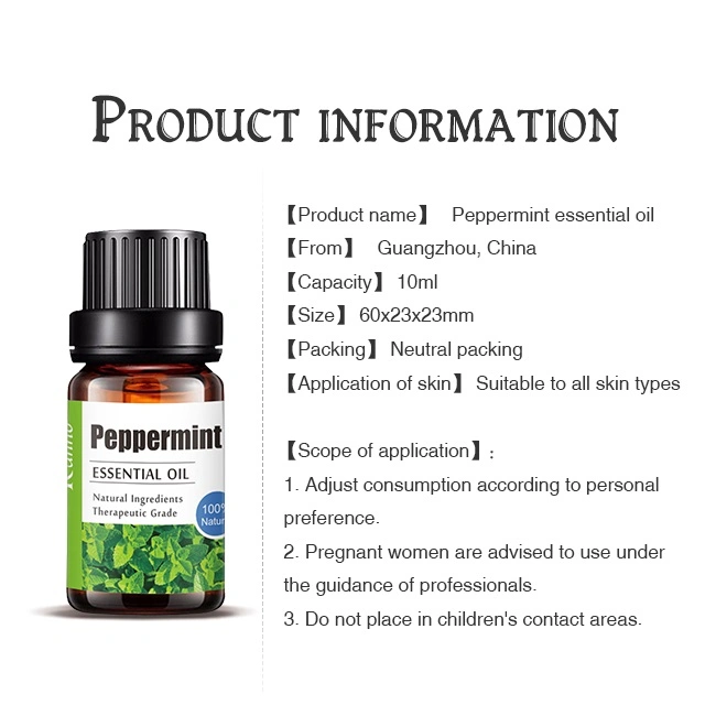 Wholesale 10ml Therapeutic Grade 100% Natural Peppermint Essential Oil OEM/Obm Single Essential Oil