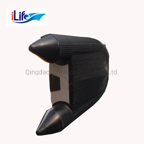 Ilife Black PVC/Hypalon Inflatable Rescue Fishing Rubber Boat with Aluminum/Drop Stitch Air/Plywood Floor