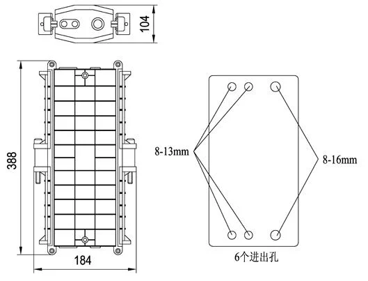 6 Ports Splice Tray Mechanical Fiber Optic Splice Box