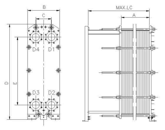 B150b Titanium Plate Heat Exchanger, Phe, Heat Exchanger