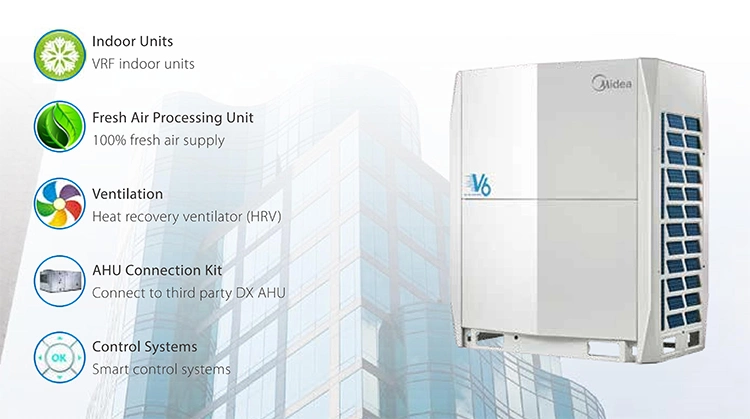 Midea V6 Series Cooling and Heating HVAC System Vrv Vrf Air Conditioner in Indonesia