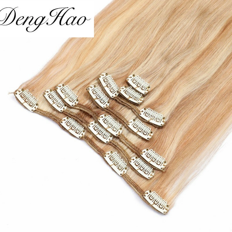 Straight Hair Clip in Extension Clip in Mongolian Straight Human Hair Clip in