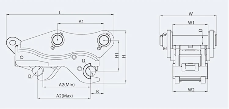 Ray Excavator Hydraulic Quick Coupler Double Lock Quick Hitch Tilt Quick Hitch