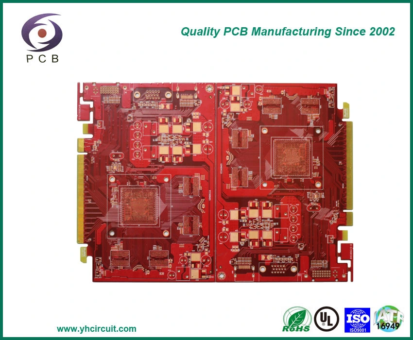 2.0mm Thickness Circuit Board Red Solder Mask Enig Gold Finger PCB Board