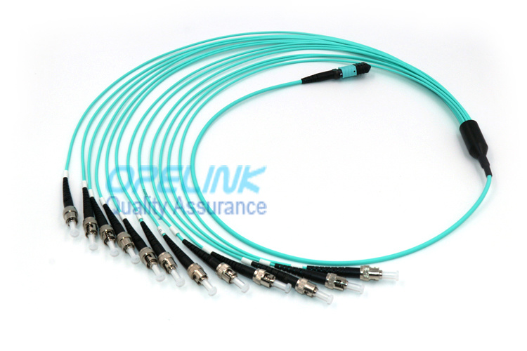 MTP/MPO-St Om3 Round Fiber Optic Cable Fanout 2.0mm Fiber Optic Patch Cable