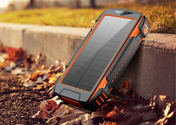 Hot Selling Manufacture with LED Flashlight 20000mAh Waterproof Solar Wireless Charger Power Bank