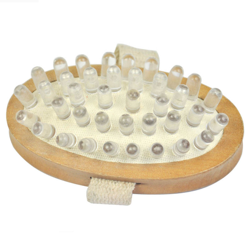 Round Shape Wooden Massager with Plastic DOT and Belt