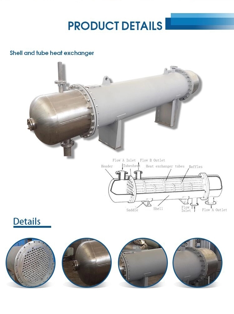 Cooled Formaldehyde Vapor Sanitary Stainless Steel Shell Tube Heat Exchanger