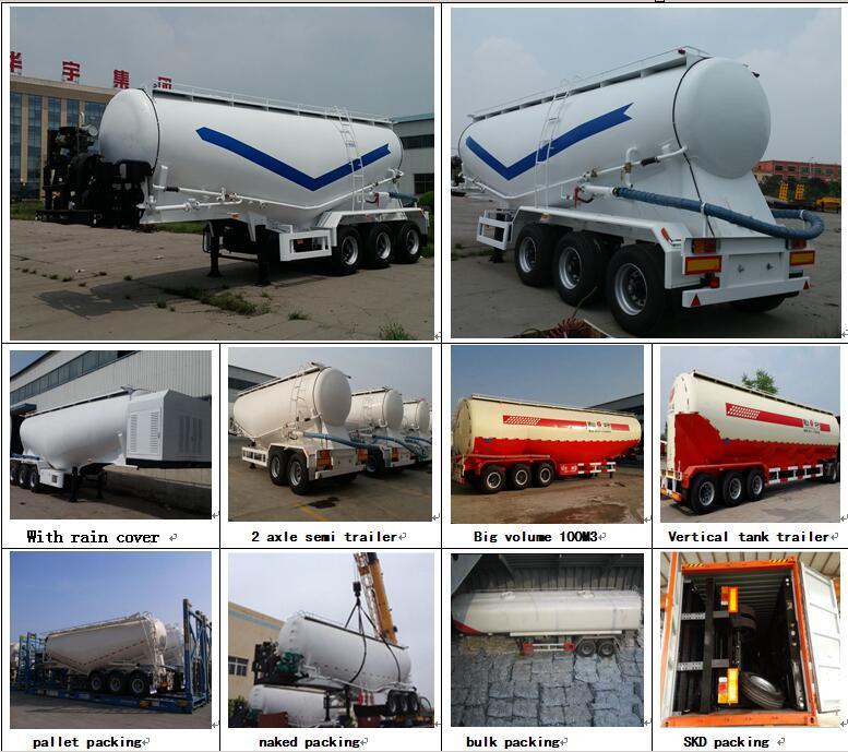3 Axle Flour Transport Tanker Trailer with Steam Separator