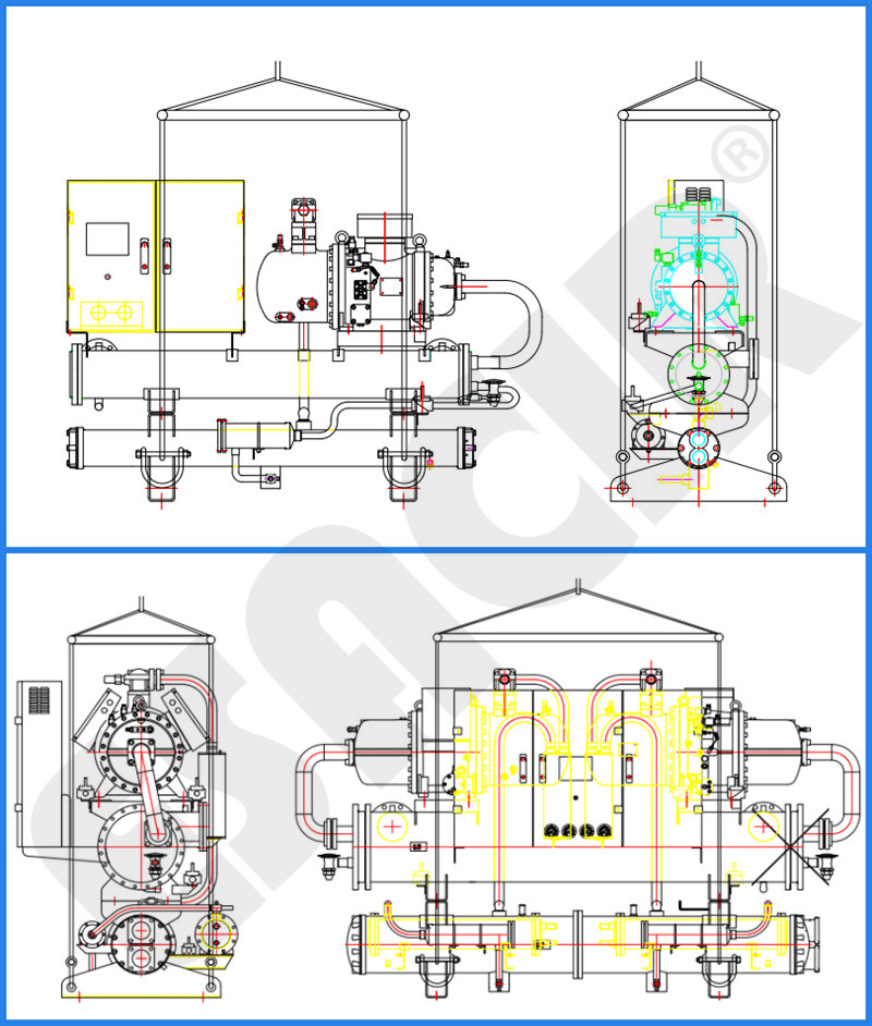 Water Cooling Aquarium Chiller Vegetable Process Screw Water Chiller