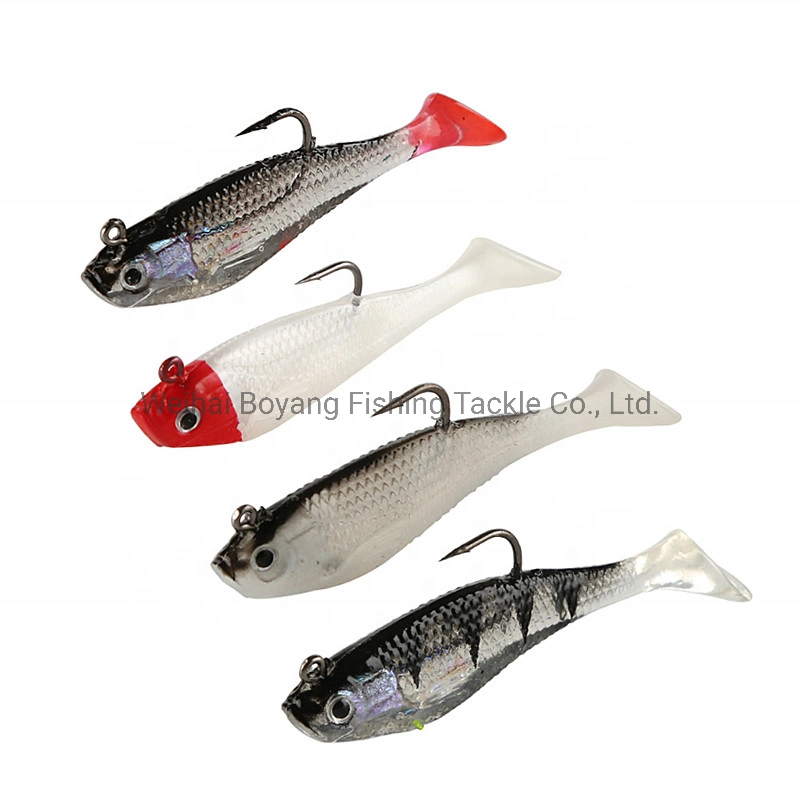 Fishing Lure Jig Lure Soft Lure T Tail with Hook and Jig Head