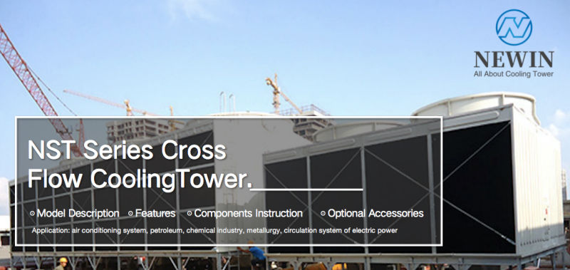 Cross Flow Square Cooling Tower for AC Chiller System