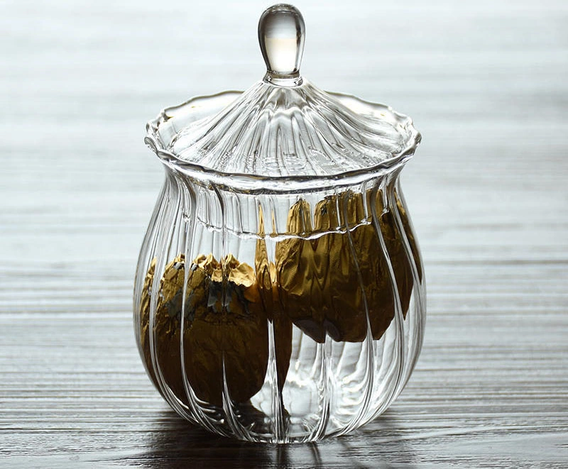 Beautiful Gift Candy Jar Gift Kitchenware Storage Jar Coffee Jar Clear Glass Jar with Lid