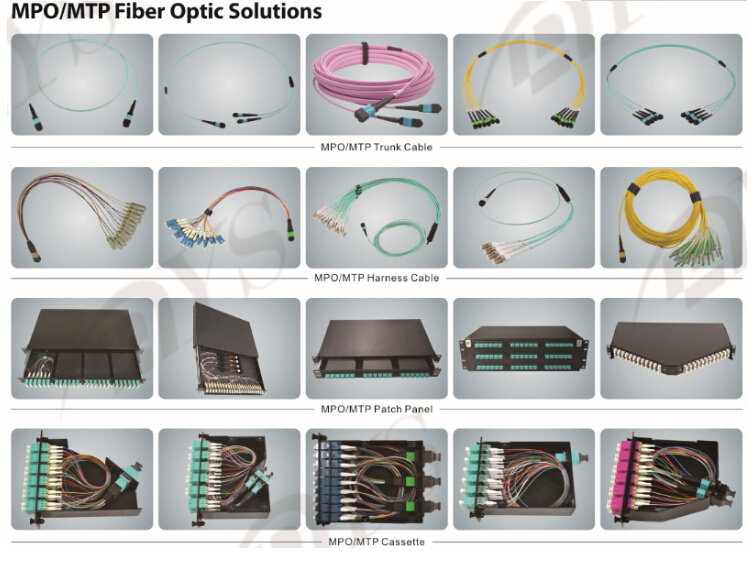 Plenum Fiber Optic 40g 100GB MPO/MTP Breakout Cable Trunk Cable Jumper