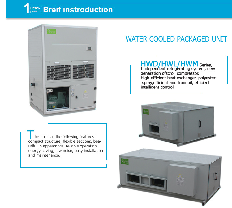 HVAC Industrial Package Water Cooled Air Conditioner Unit
