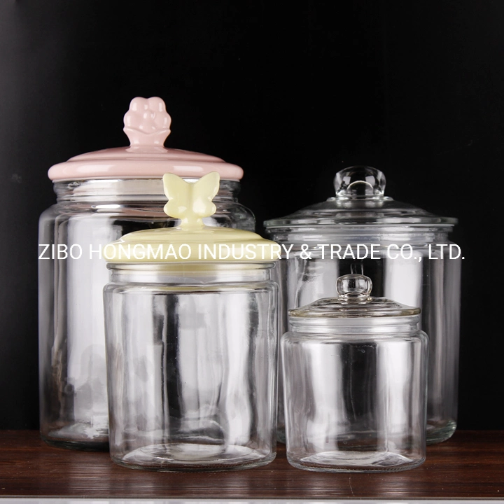 2000ml Round Home Goods Sealed Airtight Glass Jar with Glass Lid