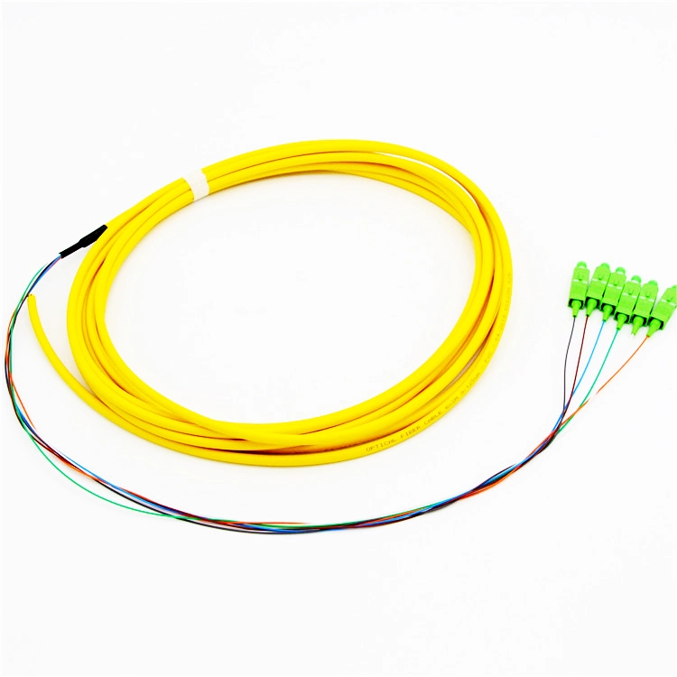 Mini-Breakout 0.9mm 12 Colored 12 Fibers 100% 3D Interferometer Tested IEC Grade B 10gbps Ethernet Sc APC 9/125um Fiber Optic Pigtail