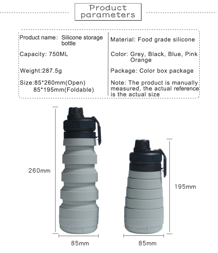 Factory Directly Supply 750ml Squeeze Silicon Rubber Sports Water Bottle 25oz Water Bottle BPA Free