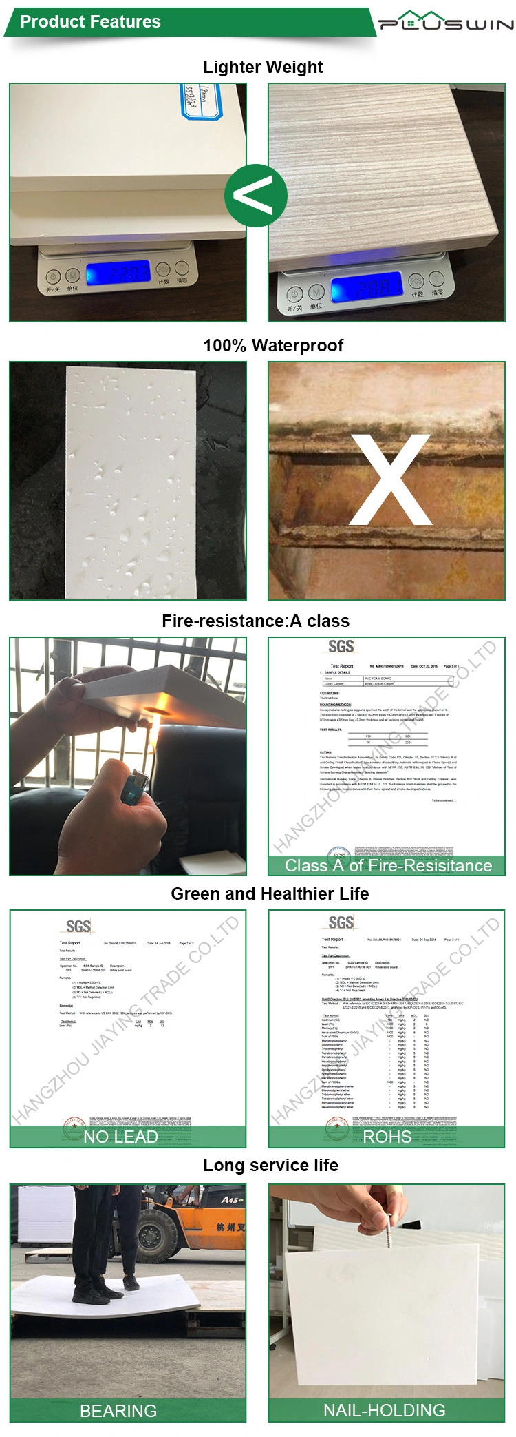 PVC Foam Board Properties PVC Free Foam Board Flexible PVC Foam Board