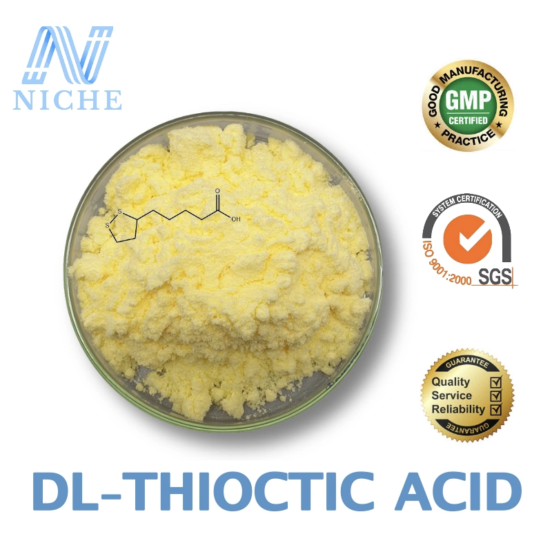 Water and Fat-Soluble Antioxidant Dietary Supplements Alpha-Lipoic Acid Dl-Thioctic Acid Powder Factory Shipping CAS: 1077-28-7