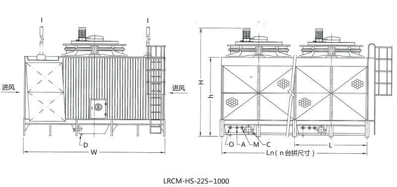 Industrial Counter-Flow Square Cooling Tower