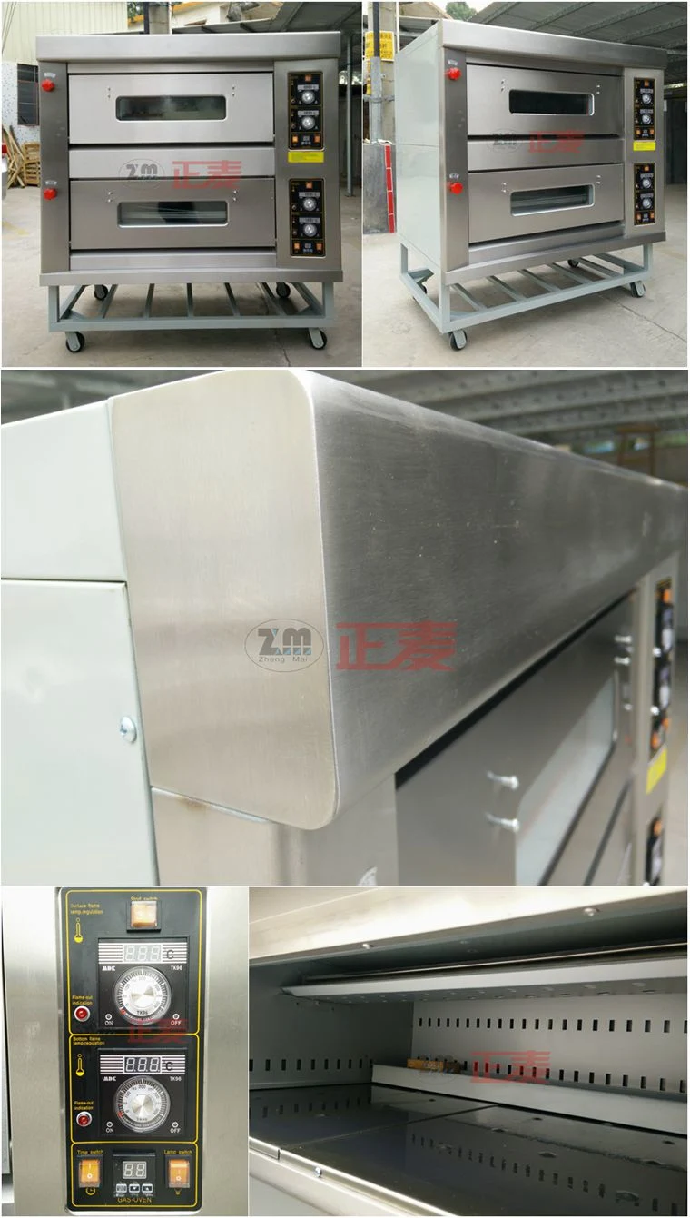 2 Doors and 4 Trays Gas Stainless Steel Door Deck Oven (ZBB-204M)