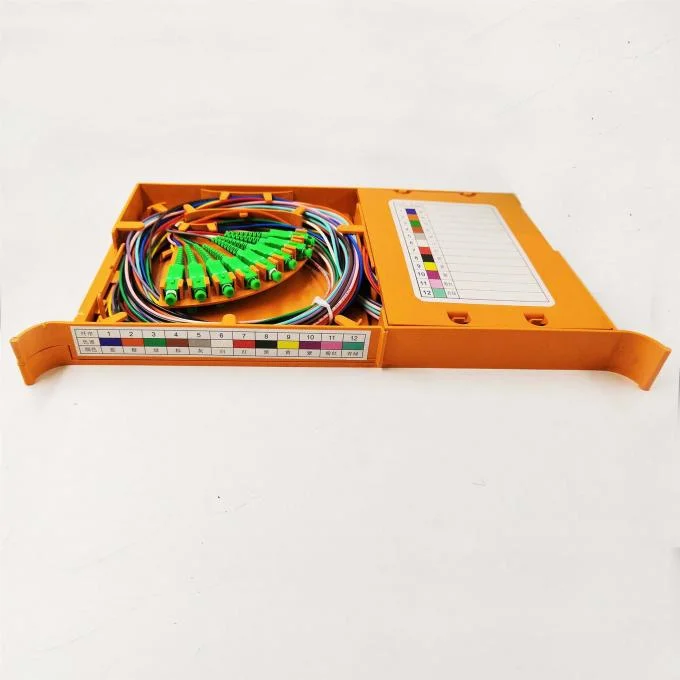 Optical Fiber ABS Plastic 12 Colored Pigtails Optical Splice Tray Cassette