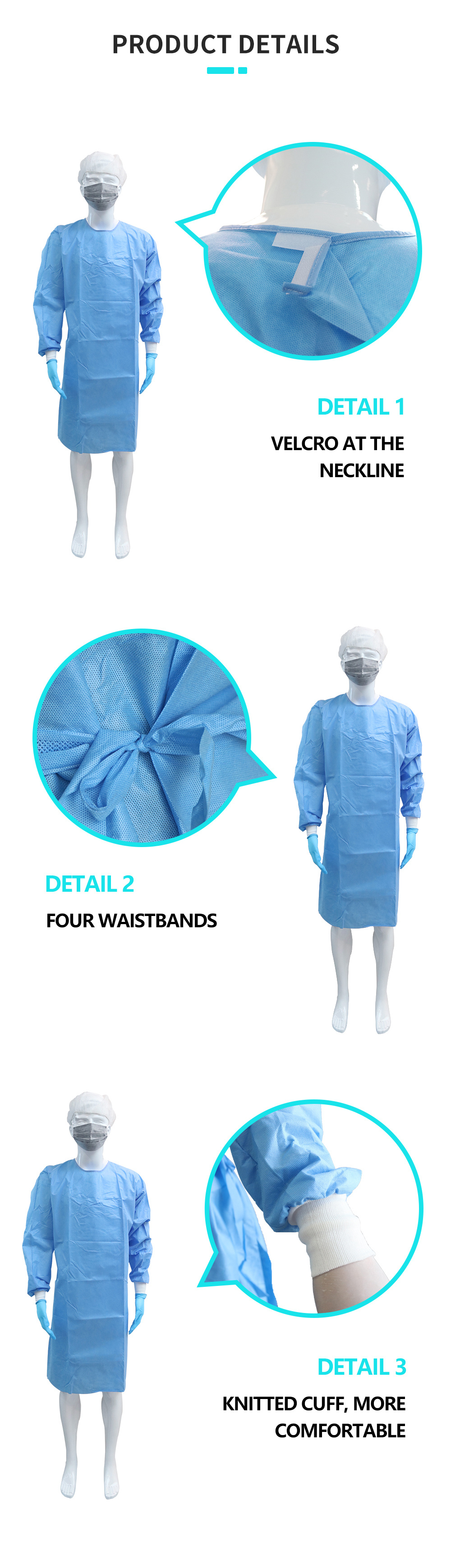 Medical Protective Non-Woven Surgical Medical Disposable Gown