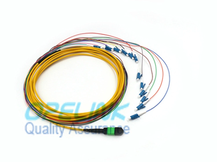 MTP/MPO-LC Round Fiber Optic Cable Fanout 0.9mm Fiber Optic Patchcord